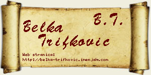 Belka Trifković vizit kartica